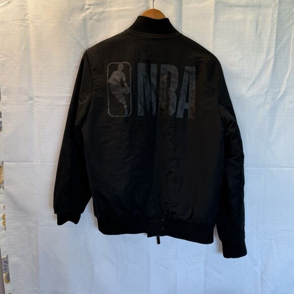NBA MENS Black BOMBER JACKET  Full Zip Size Small NBA Logo - Picture 7 of 7